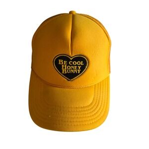 Otto Pulp Fiction Be Cool Honey Bunny Trucker Hat Yellow Mesh Snapback Cap